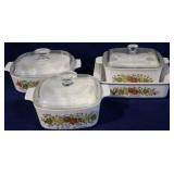 4pc set of corning ware baking dishes