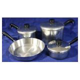 4 pc Revere ware pots and pans
