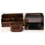 Group of  3 pcs wooden desk set