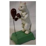 Cast iron boxing cat