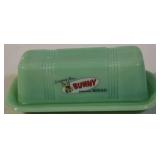 Jadite bunny butter dish