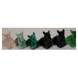 6pc glass scotty dog figures
