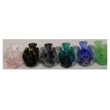 6pc glass bird candle holders