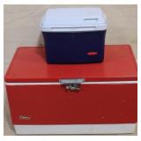 Coleman and rubbermaid cooler