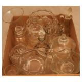 Tray lot of Assorted Glass Items