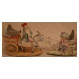 Lot of 2 Horse and Buggy Figurines