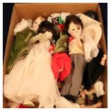Tray lot of assorted dolls=AS IS with DAMAGE