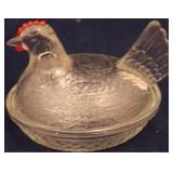 Glass Hen on nest