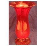 Large Red Glass Vase