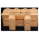 Antique Canister set with oil & Vinegar bottles
