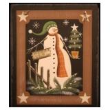 Snowman Stone Sign