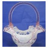 Handpainted Fenton Basket - signed