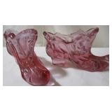 Pair of Hand Painted Fenton Shoes