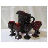 Red Avon Pitcher Set