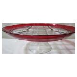 Cranberry Trim Cake Plate