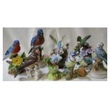 9 Porcelain Birds - as is
