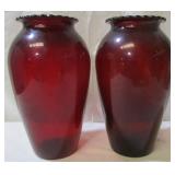 Pair of Red Vases