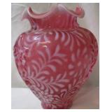 Cranberry Opalescent Vase