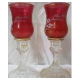 Happy 40th Anniv Candle Holders-24% Lead Crys