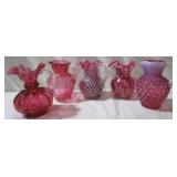 Group of  Fenton Cranberry Creamers - 5 pieces