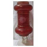 Etched Cranberry Vase