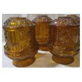 5 Amber Pressed Fairy Lamps