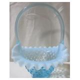 Blue Opalescent Basket