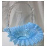 Blue Ruffled Edge Basket