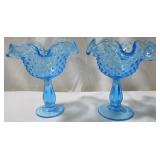 Pair of Blue Compotes