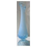 Fenton Blue Opalexcent Flower Vase