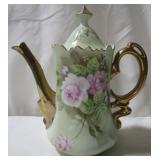 Hand Painted Lefton China Teapot - green
