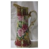 Hand Painted Nippon Pitcher - Red