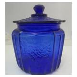 Cobalt Blue Glass Biscuit Jar