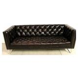 Lazzaro Leather Tuffted Chesterfield Sofa