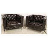 Lazzaro chairs with chrome legs