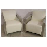 Lazzaro Leather chairs with chrome arms