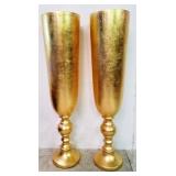 Guildmaster large gold leaf vases