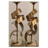 Sterling Set of two metal candle Holders