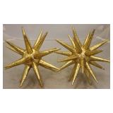 Pair Sterling Spiny Urchin