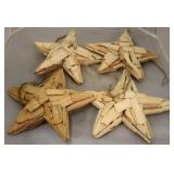 4 ea Sterling Tidings of Joy Driftwood Stars