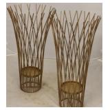 Sterling Waves of Grain Candle Holders