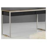 stainless and brass console