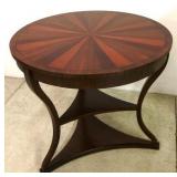 Round sunburst inlay table by Modern History