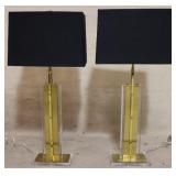 Modern History Acrylic and Brass Lamps