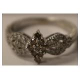 14K White gold Chocolate Diamond ring sz 7