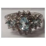 Sterling Silver baby swiss blue topaz sz 8
