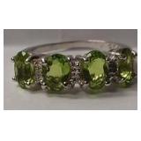 Sterling silver Peridot ring sz 6