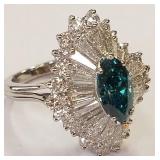 3.29 Carat Treated diamond platinum ring sz 4