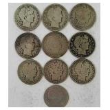 BARBER HALF DOLLARS