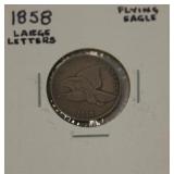 1858 Large Letters Flying Eagle Cent